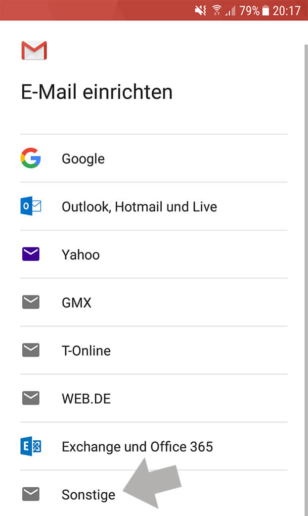 Email einrichten Android Anleitung GMX Web.de Outlook Yahoo