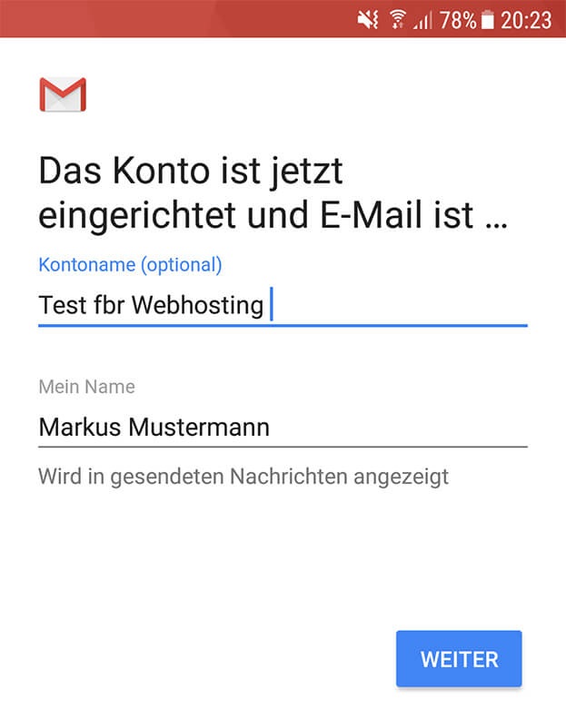 Gmail App Email Absendername ändern